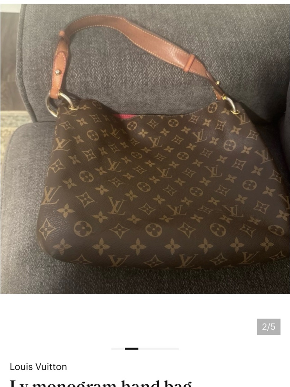 Monogram Shoulder Bag in Brown with Tan Strap